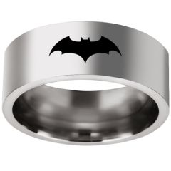 **COI Tungsten Carbide Bat Man Pipe Cut Flat Ring - TG3236AA