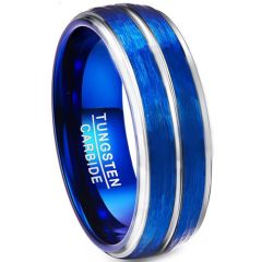 COI Tungsten Carbide Sandblasted Step Edges Ring-TG3567AA