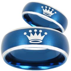 COI Tungsten Carbide King Crown Beveled Edges Ring-TG3590BB