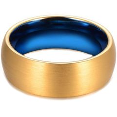 COI Tungsten Carbide Blue Gold Tone Dome Court Ring-TG4398