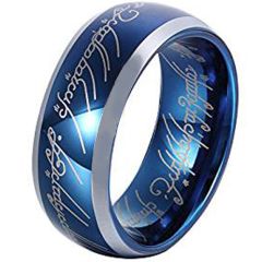 *COI Tungsten Carbide Lord the Rings Ring Power Beveled Edges Ring-TG4400