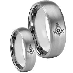 COI Tungsten Carbide Masonic Beveled Edges Ring-TG3750CC