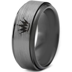 COI Tungsten Carbide King Crown Step Edges Ring-4291