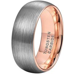 *COI Tungsten Carbide Rose Silver Dome Court Ring-TG4495