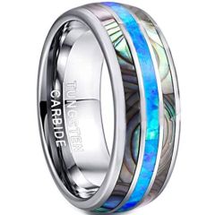 COI Tungsten Carbide Abalone Shell Dome Court Ring-TG4549