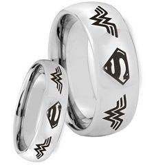 *COI Tungsten Carbide Wonder Women Super Man Ring - TG4655CC