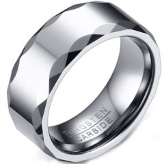 COI Tungsten Carbide Facet Ring-5731