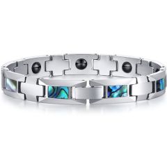 *COI Tungsten Carbide Bracelet With Abalone Shell(Length: 7.87 inches)-5768