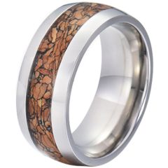 COI Tungsten Carbide Wood Dome Court Ring-5773
