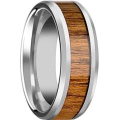 COI Tungsten Carbide Wood Beveled Edges Ring-5795