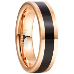 **COI Tungsten Carbide Black Rose Pipe Cut Flat Ring-7801BB