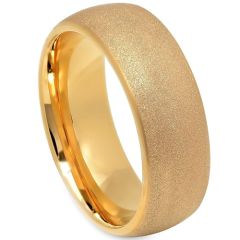 **COI Gold Tone Tungsten Carbide Sandblasted Dome Court Ring-7941CC