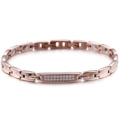 COI Rose Tungsten Carbide Bracelet With Cubic Zirconia(Length: 8.66 inches)-8492CC