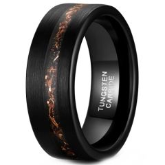 **COI Black Tungsten Carbide Copper Foil Pipe Cut Flat Ring-8866DD