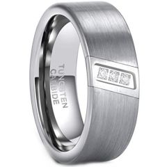 **COI Tungsten Carbide Ring With Cubic Zirconia-9737DD