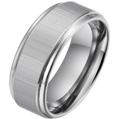 **COI Tungsten Carbide Polished Matt Step Edges Ring-9744DD