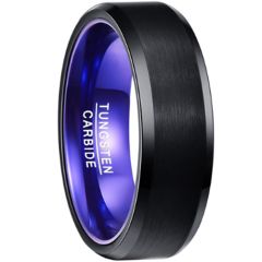 COI Tungsten Carbide Black Purple Beveled Edges Ring-TG152AAA