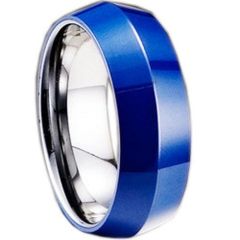 COI Tungsten Carbide Ring With Blue Ceramic - TG1635(Size:US9)