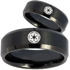 COI Black Tungsten Carbide Star Wars Empire Ring - TG1740B
