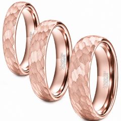 COI Rose Tungsten Carbide Hammered Dome Court Ring-TG2158AA