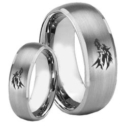 *COI Tungsten Carbide Wolf Beveled Edges Ring-TG2249BB