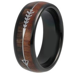 COI Tungsten Carbide Wood Ring With Arrows-TG319BB