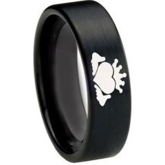 COI Black Tungsten Carbide Mo Anam Cara Dome Court Ring-TG3217CC