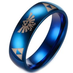 *COI Blue Tungsten Carbide Legend of Zelda Ring - TG3229BB