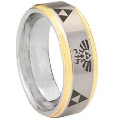 *COI Gold Tone Tungsten Carbide Legend Zelda Ring-TG3321CC
