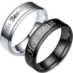*COI Tungsten Carbide Beauty & Beast Beveled Edges Ring-TG3438AA