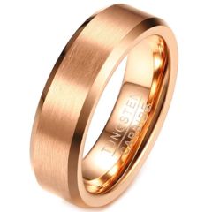 COI Rose Tungsten Carbide Beveled Edges Ring-TG3473AA