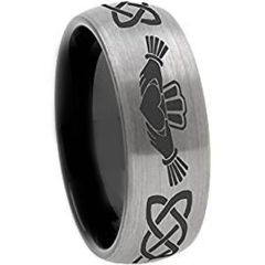 *COI Tungsten Carbide Mo Anam Cara Celtic Dome Court Ring-3571B