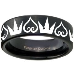 COI Black Tungsten Carbide Kingdom & Heart Ring  - TG3580CC
