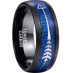 COI Black Tungsten Carbide Meteorite Ring With Arrow-TG3978