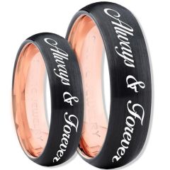 COI Tungsten Carbide Black Rose Always & Forever Ring-TG4396