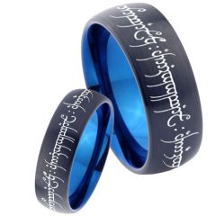 *COI Tungsten Carbide Black Blue Dome Court Lord The Rings Ring Power - TG4622