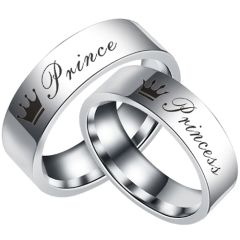 COI Tungsten Carbide Prince Princess Crown Ring-TG5055