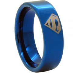 *COI Tungsten Carbide Superman Pipe Cut Flat Ring-TG1768AA