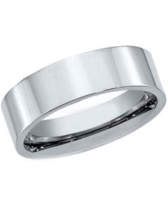 *COI Tungsten Carbide Polished Shiny Pipe Cut Flat Ring - TG2855