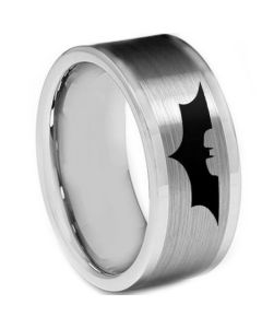 *COI Tungsten Carbide Bat Man Double Grooves Ring - TG2549AA