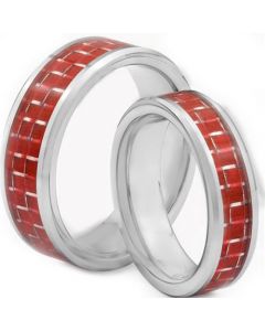 COI Tungsten Carbide Ring With Red Carbon Fiber - TG1380