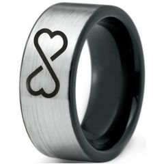 COI Tungsten Carbide Infinity Heart Pipe Cut Ring-TG2720CC
