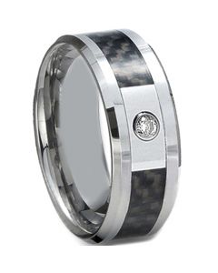 COI Tungsten Carbide Ceramic Ring With Cubic Zirconia-TG3725