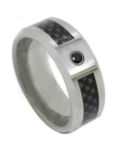 COI Tungsten Carbide Ring With Carbon Fiber & Zirconia-TG3698