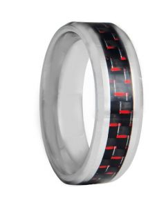 COI Tungsten Carbide Ring With Red Carbon Fiber - TG3699