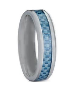 COI Tungsten Carbide Ring With Blue Carbon Fiber - TG4016