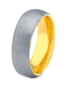 *COI Gold Tone Tungsten Carbide Dome Court Ring-TG4188