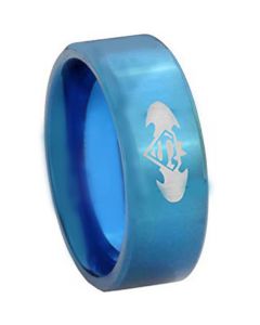 *COI Blue Tungsten Carbide Superman Batman Ring - TG4227CC