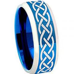 COI Tungsten Carbide Celtic Beveled Edges Ring-TG4258AA