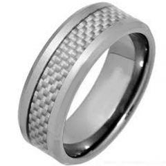 COI Tungsten Carbide Ring With White Carbon Fiber - TG4317